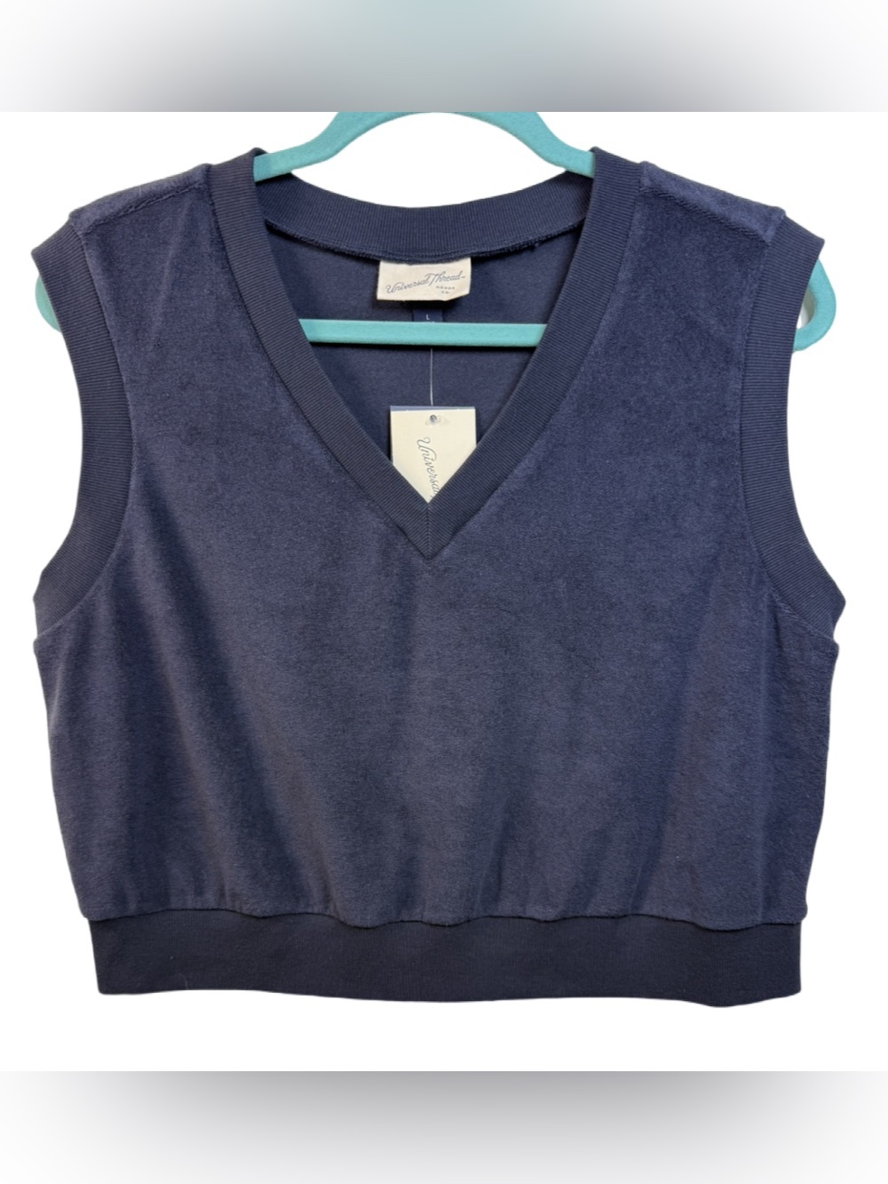 Universal Thread Navy V-Neck Sleeveless Knit Tank